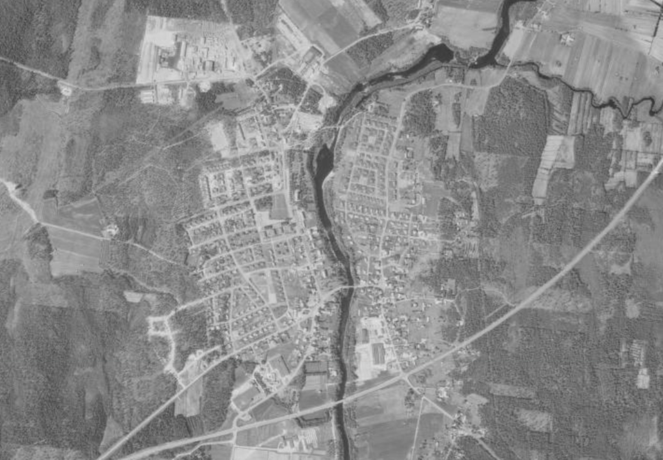 Flygfoto Sävar 1975