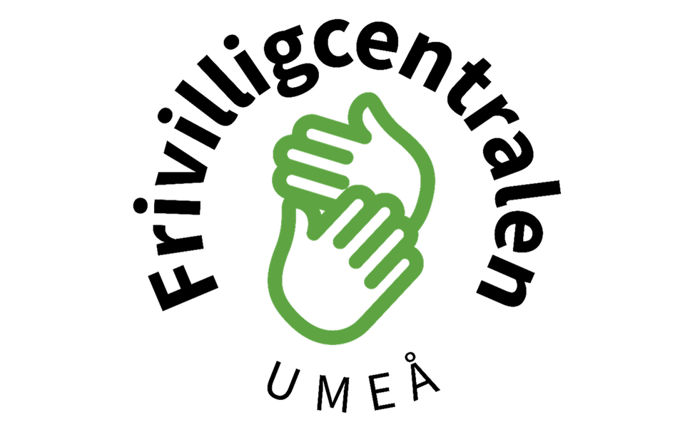 Frivilligcentralens logga där två händer möts