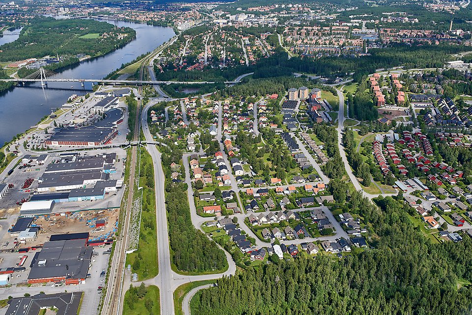 Flygbild över Umeå