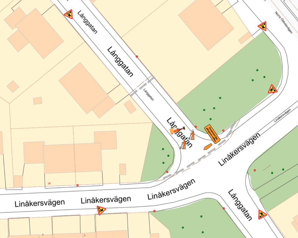 Bild på avstängning på Norra Obbolavägen